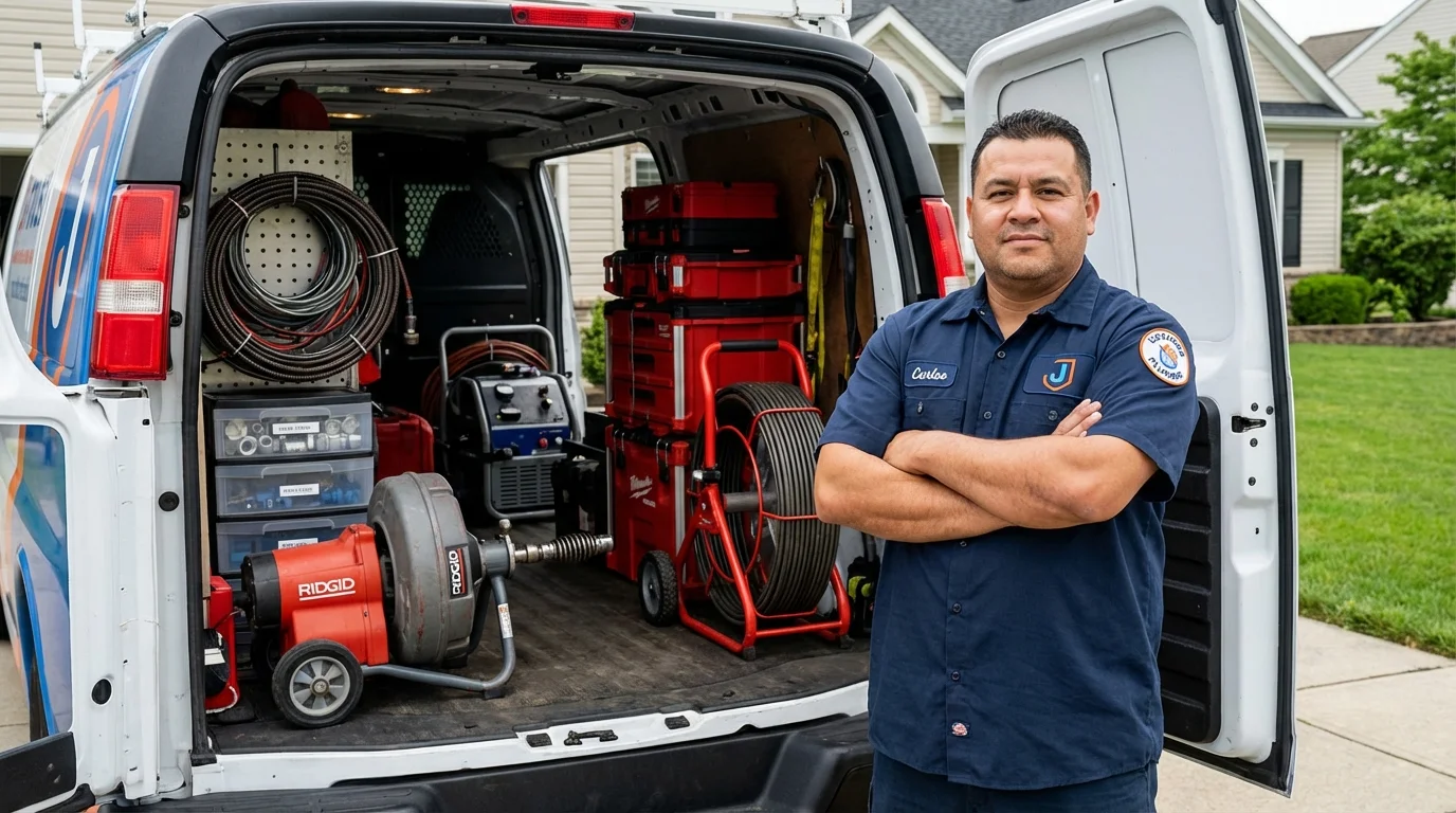 Professional drain cleaning equipment and Johns Plumbing LLC plumber in Mebane