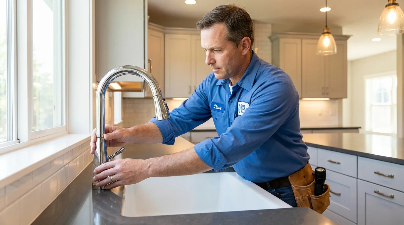 Kitchen faucet installation by Johns Plumbing LLC in Mebane